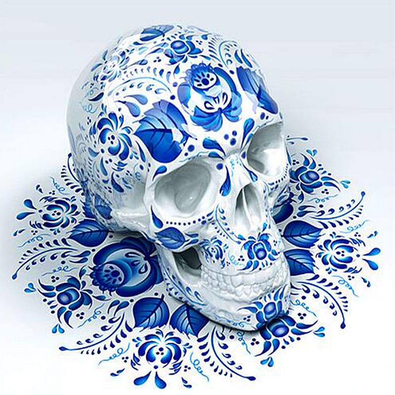 Skull with Blue Art