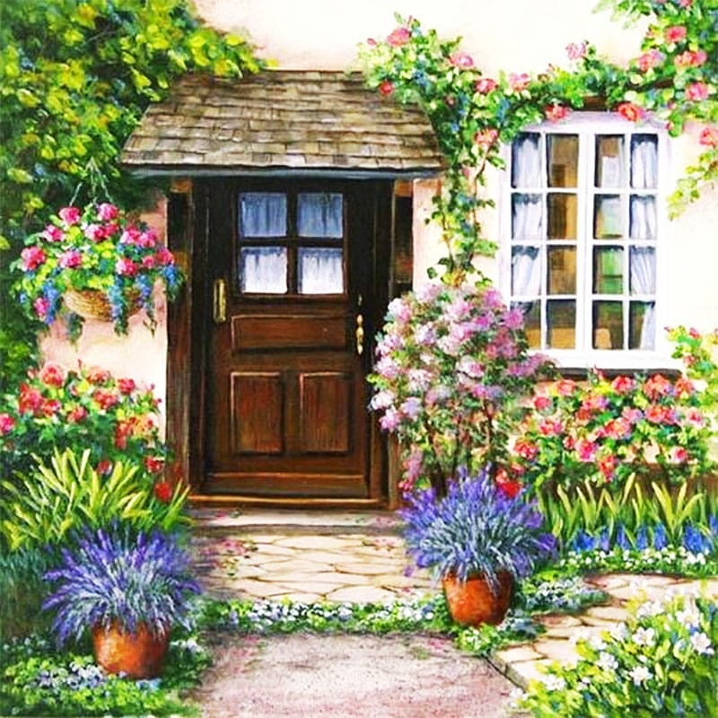 Beautiful House And Flowers
