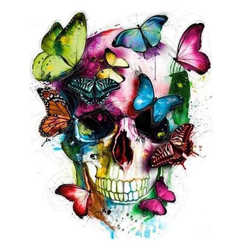 Skull and Butterflies