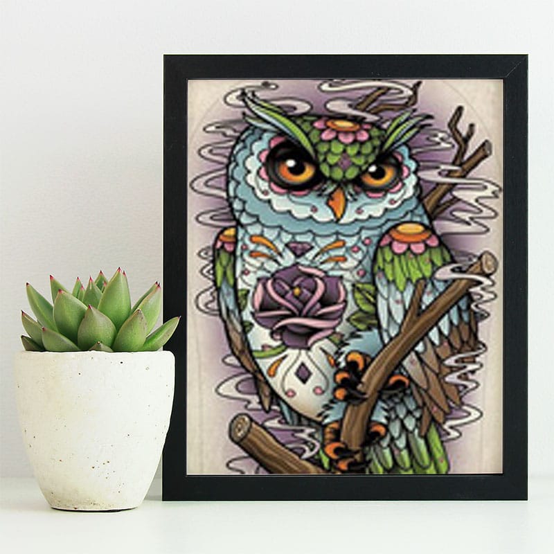 Abstract Owl Family