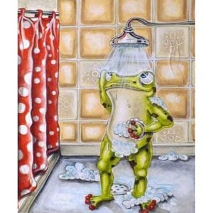 Let me Bath under the Shower - Frog