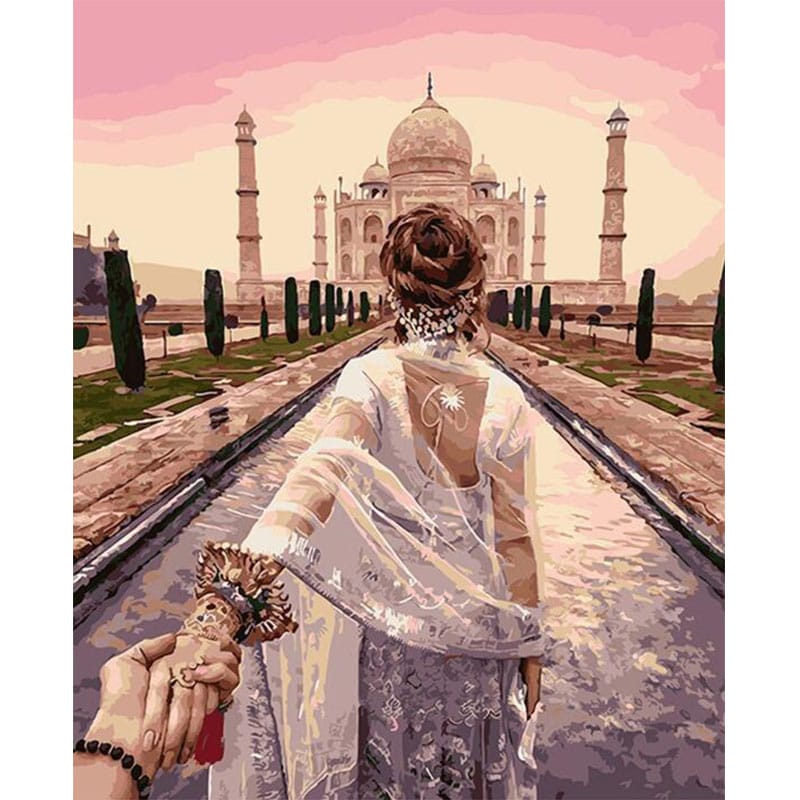 Couple Visiting the Taj Mahal