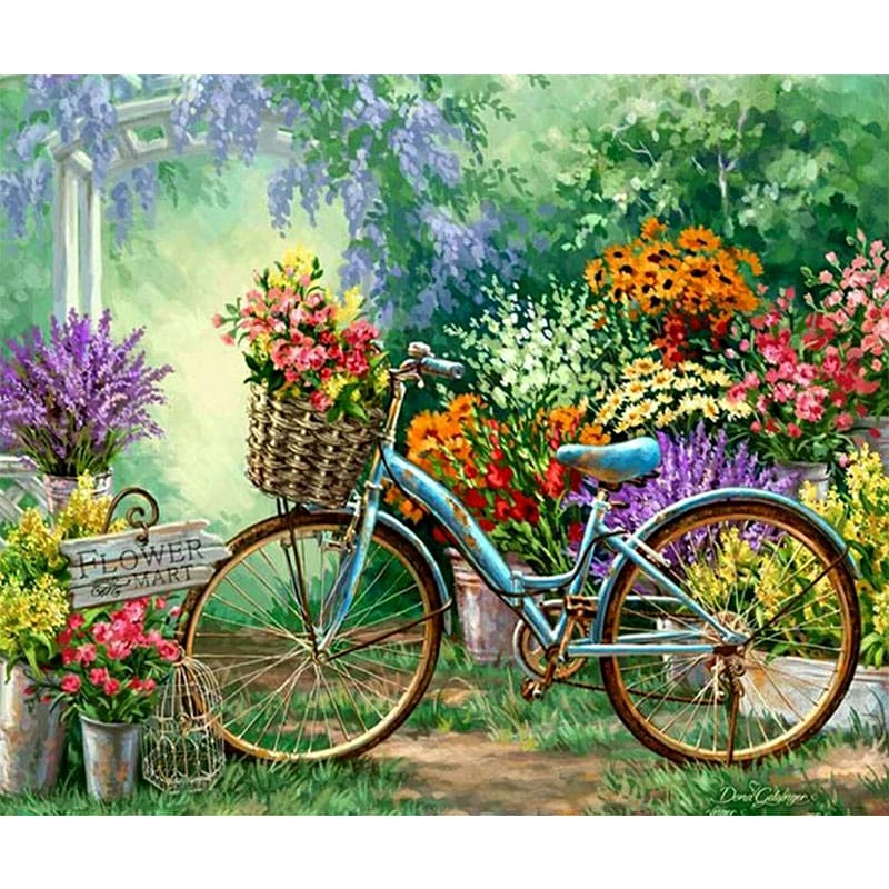 Beautiful Cycle And Flowers