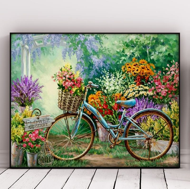 Beautiful Cycle And Flowers